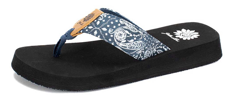 Yellow Box | FLANDER Paisley Bandana Print Flip Flops with EVA Soles