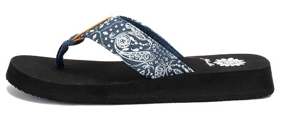 Yellow Box | FLANDER Paisley Bandana Print Flip Flops with EVA Soles