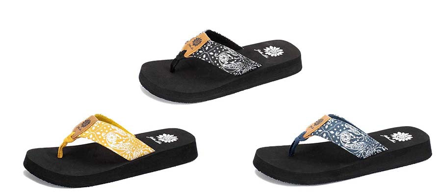 Yellow Box | FLANDER Paisley Bandana Print Flip Flops with EVA Soles