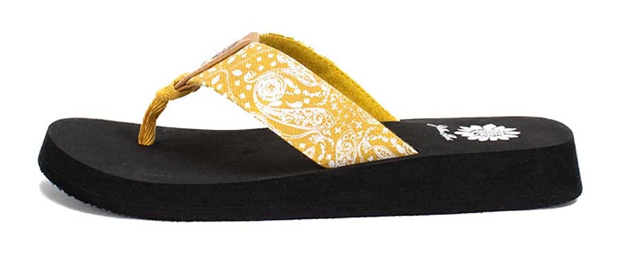 Yellow Box | FLANDER Paisley Bandana Print Flip Flops with EVA Soles