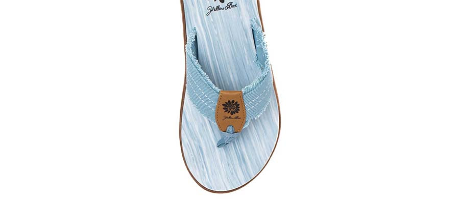 Yellow Box | GERRI Pastel Fringe Strap Flip Flops with Marbled Footbed