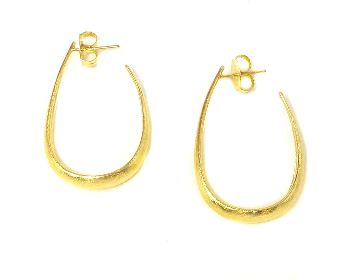 Biarritz 1.5 Inch Oval Oblong Hoops NB602 - in Gold or Silver