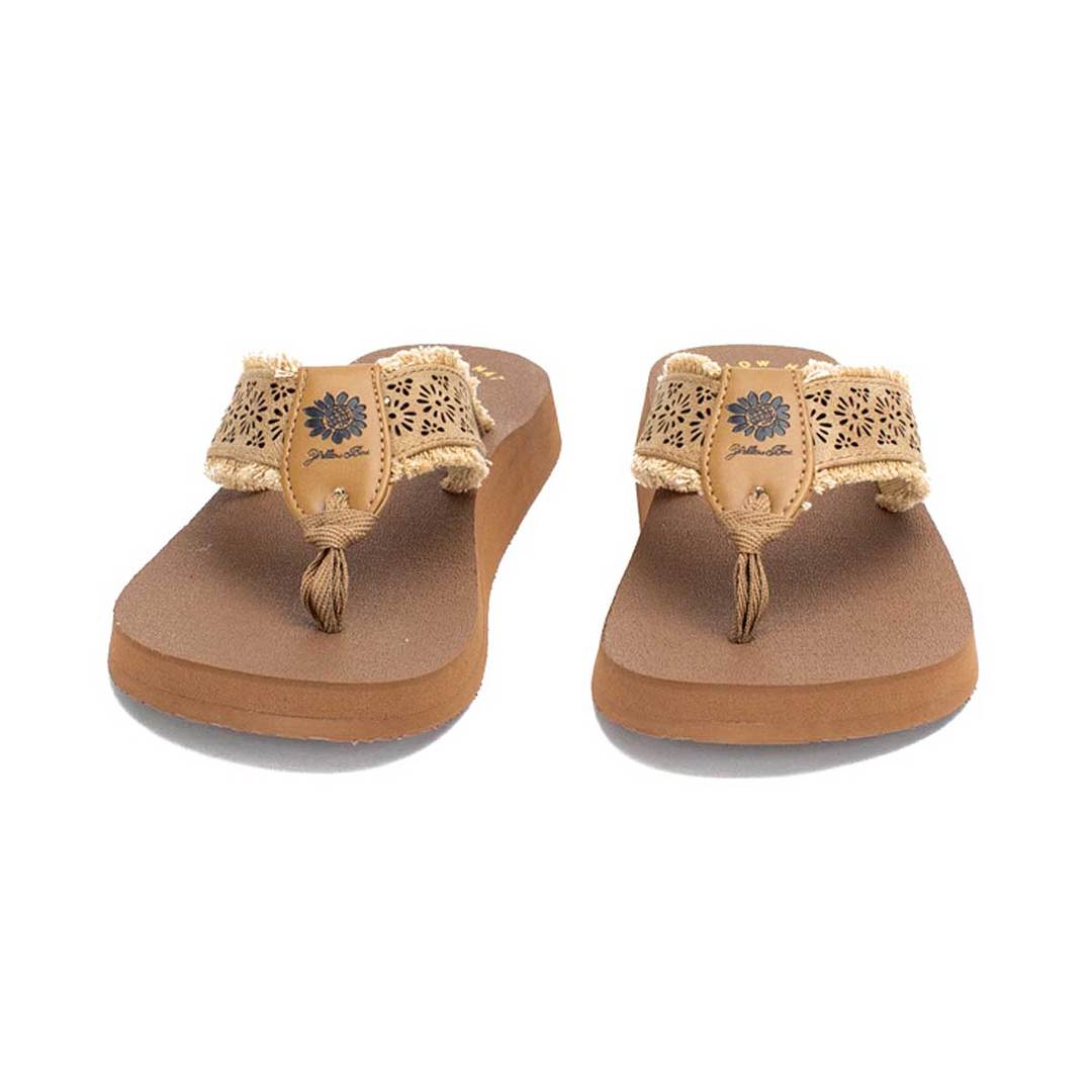 Yellow Box | NERISA Laser Cut Pattern with Fringe Flip Flops (EVA Sole)