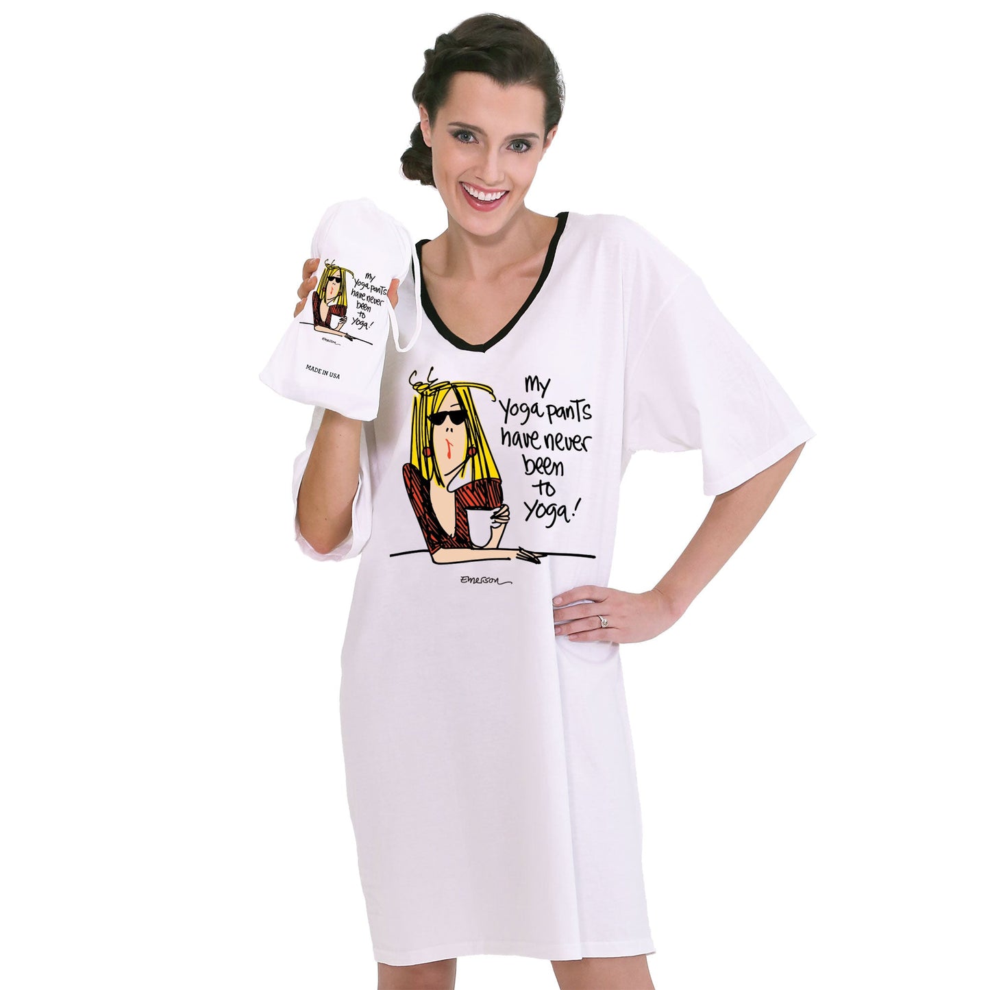 Emerson Street Clothing Co. | My Yoga Pants Have Never Been To Yoga | Ladies Nightshirt