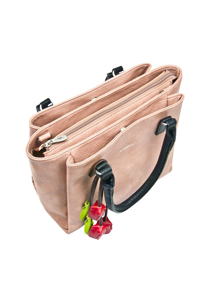 ESPE Bonnie Vegan Leather Women's Shoulder Handbag with Flower Charm