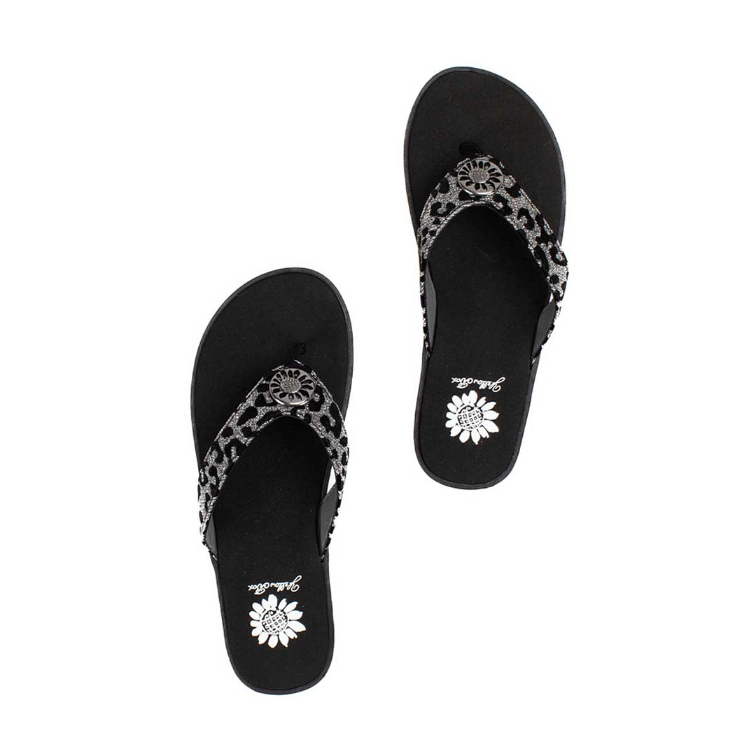 Yellow Box | FELCIA Velvet Leopard Print Flip Flops with EVA Sole