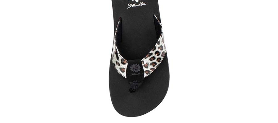 Yellow Box | FONTINI Glittery Leopard Print EVA Flip Flops