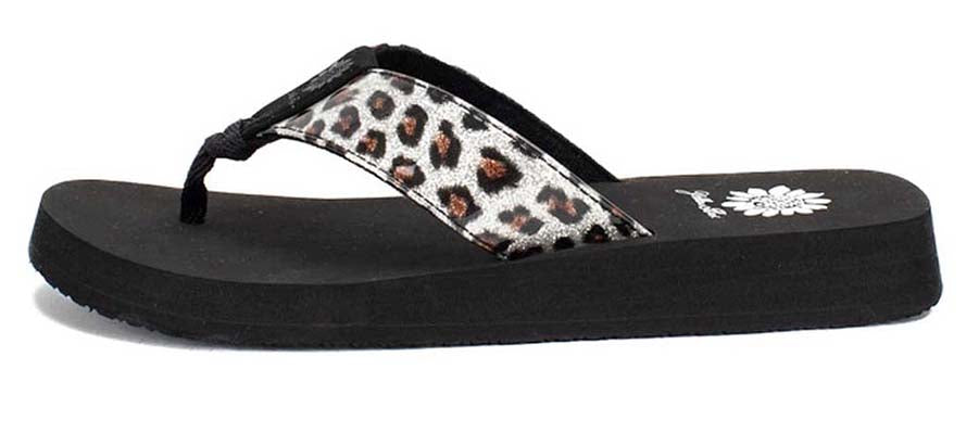 Yellow Box | FONTINI Glittery Leopard Print EVA Flip Flops