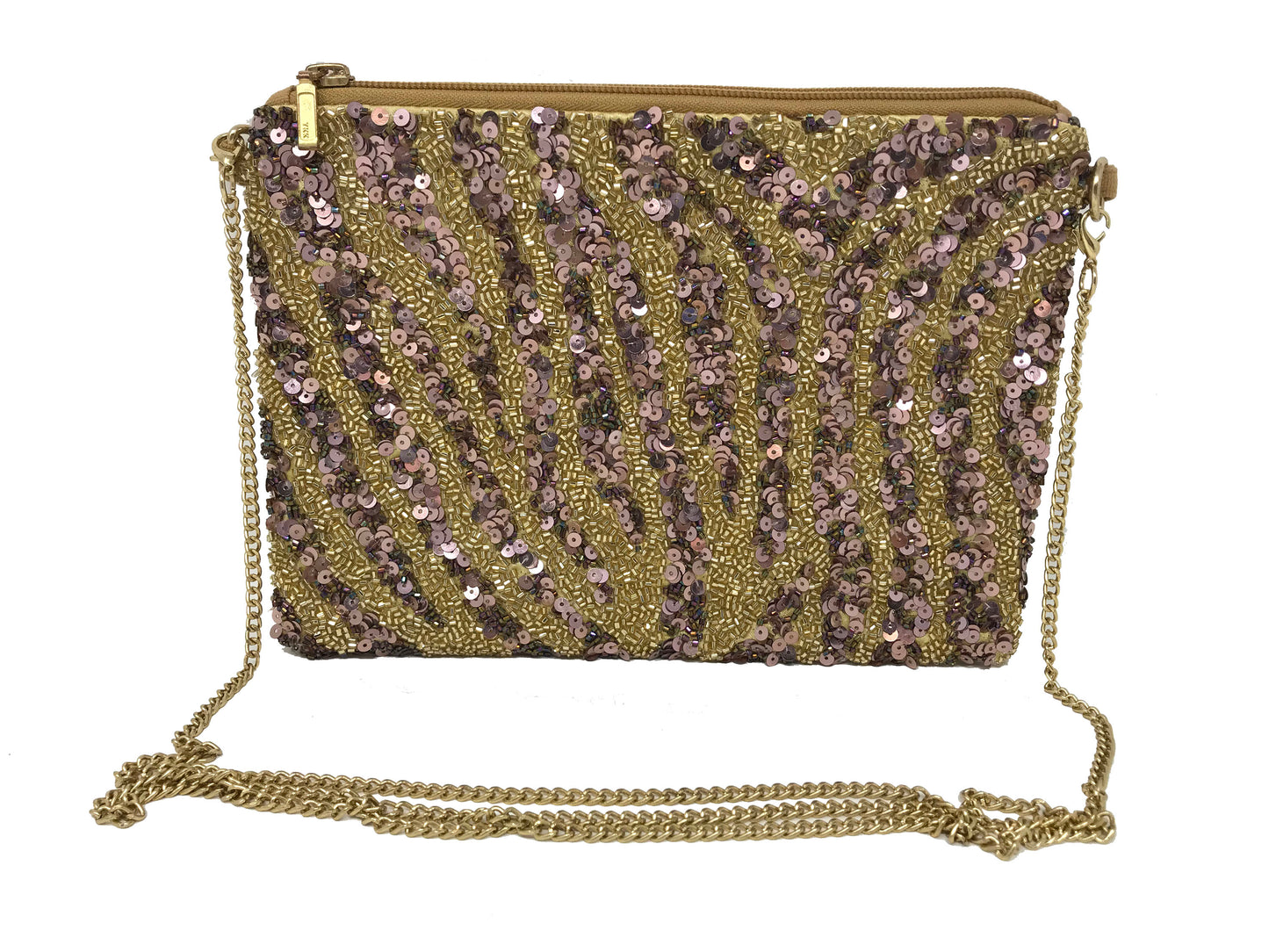 Kay Lee New York Animal Print Beaded Evening Handbag with Chain Strap | More Styles Inside