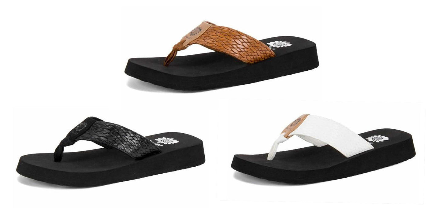 Yellow Box | FLAX Feathery Embossed Texture Flip Flops with EVA Sole