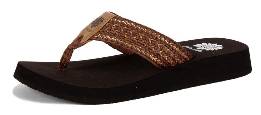 Yellow Box | FAUSTO Braided Texture with Contrasting Thread Flip Flops with EVA Sole