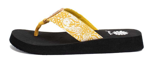 Yellow Box | FLANDER Paisley Bandana Print Flip Flops with EVA Soles