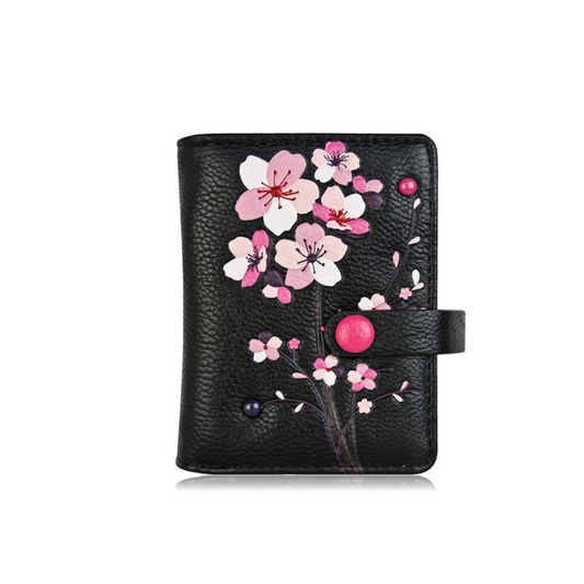 ESPE Gemma Vegan Leather Small Wallet with Cherry Blossom Appliqué