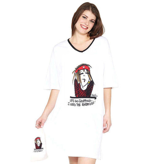 Emerson Street Clothing Co. | Let's Go Shopping.  I Need the Exercise! | Ladies Whimsical Nightshirt