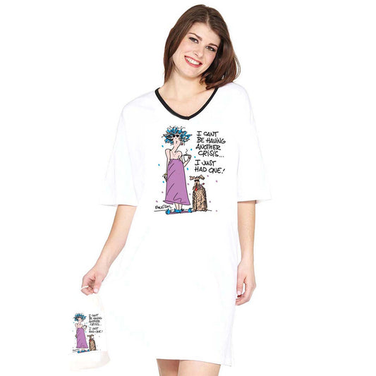 Emerson Street Clothing Co. | I can't be having another crisis, I just had one! | Ladies Nightshirt in a Bag