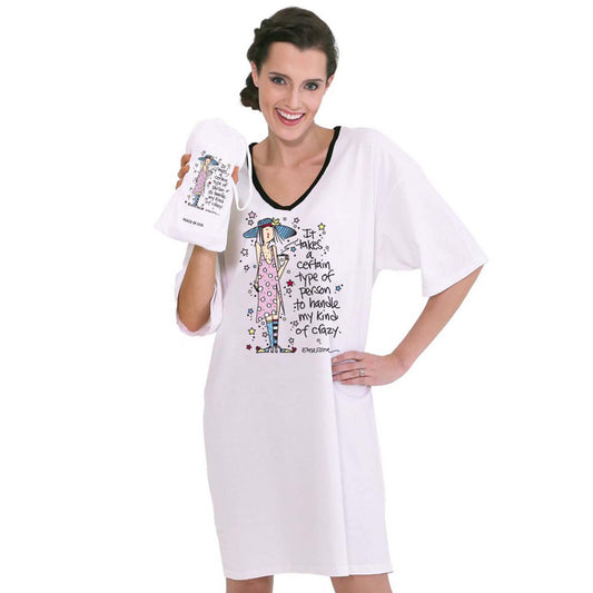 Emerson Street Clothing Co. | It Takes a Certain Kind of Person to Handle My Kind of Crazy | Ladies Whimsical Nightshirt
