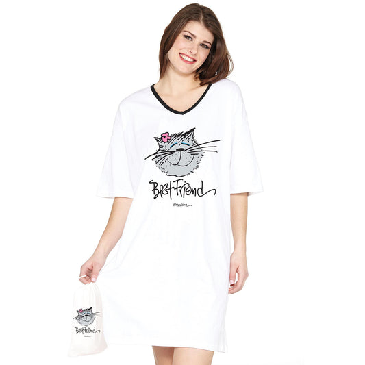 Emerson Street Clothing Co. | Best Friend (CAT) | Ladies Whimsical Nightshirt